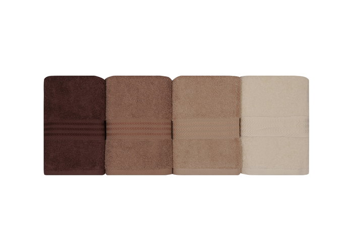 Aucune Juego de 4 toallas de mano - 50 x 90 cm - Crema